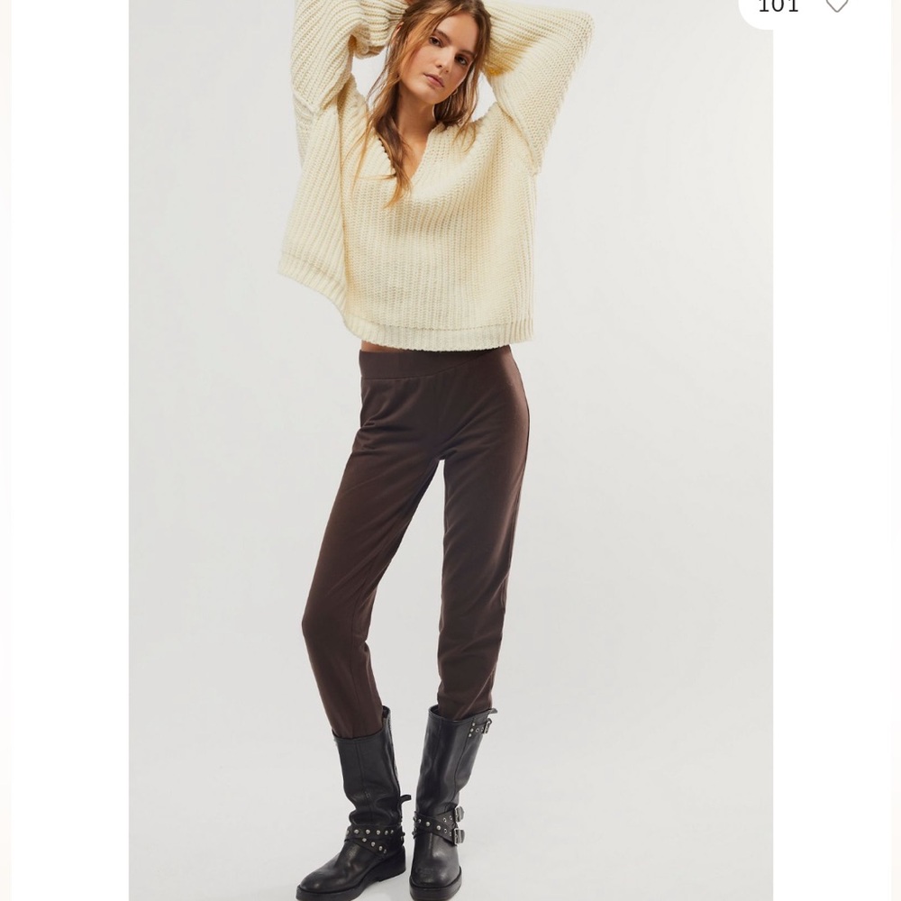 Free People Norma Kamali Tailored Pencil Trousers - chocolate brown